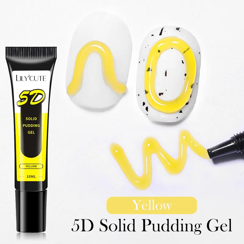 LYCUTE 10ml 5D Solid Pudding Nail Gel Translucent Korean Style Liner Emboss Painting Texture Gel Nail Art Decoration