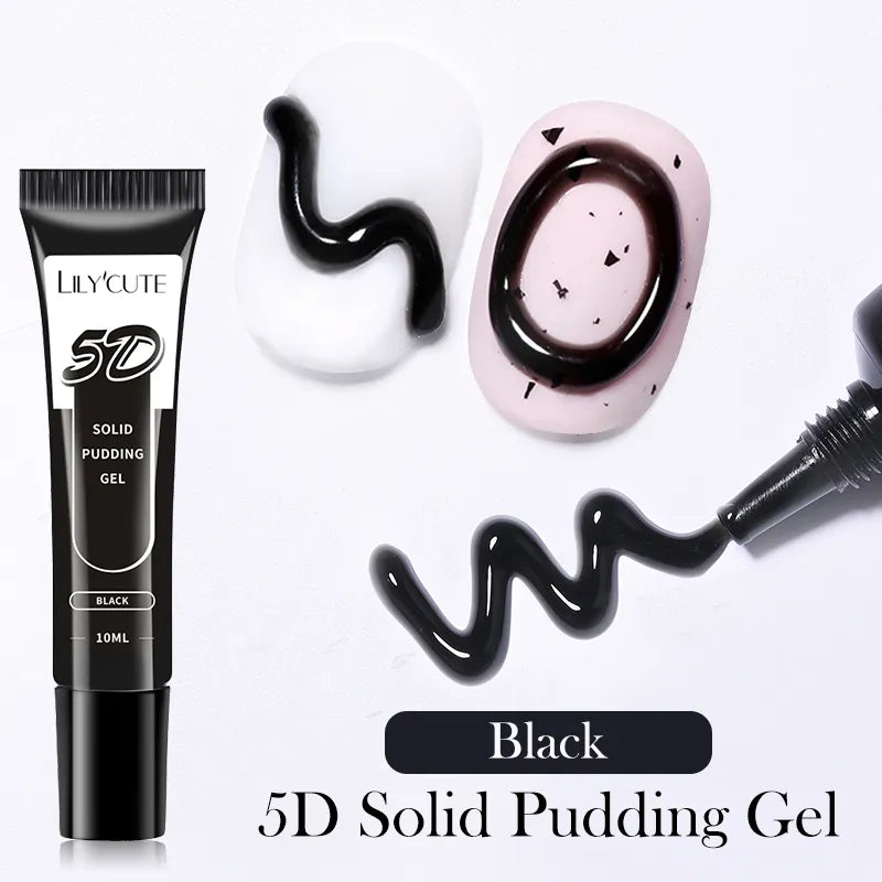 LYCUTE 10ml 5D Solid Pudding Nail Gel Translucent Korean Style Liner Emboss Painting Texture Gel Nail Art Decoration