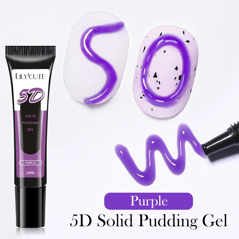 LYCUTE 10ml 5D Solid Pudding Nail Gel Translucent Korean Style Liner Emboss Painting Texture Gel Nail Art Decoration