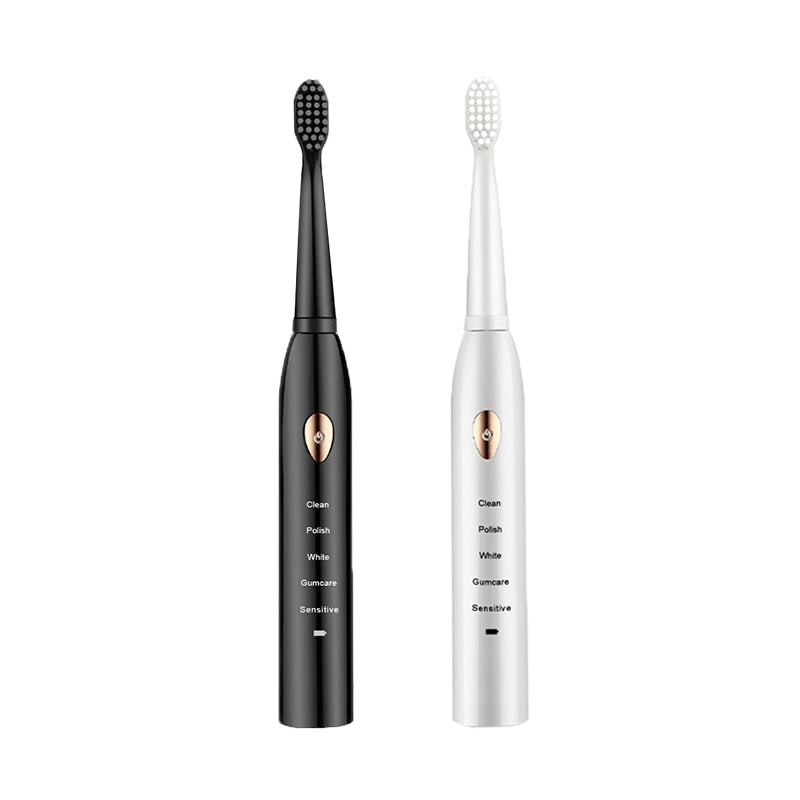 Jianpai Adult Black White Classic Acoustic Electric Toothbrush Adult 5-gear Mode USB Charging IPX7 Waterproof Acoustic Electric