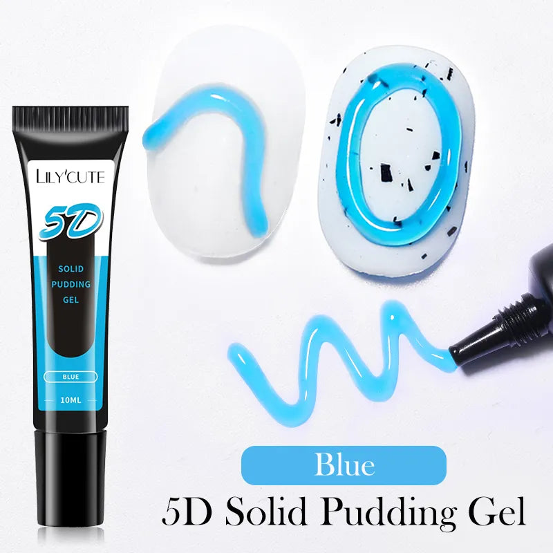 LYCUTE 10ml 5D Solid Pudding Nail Gel Translucent Korean Style Liner Emboss Painting Texture Gel Nail Art Decoration