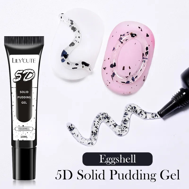 LYCUTE 10ml 5D Solid Pudding Nail Gel Translucent Korean Style Liner Emboss Painting Texture Gel Nail Art Decoration