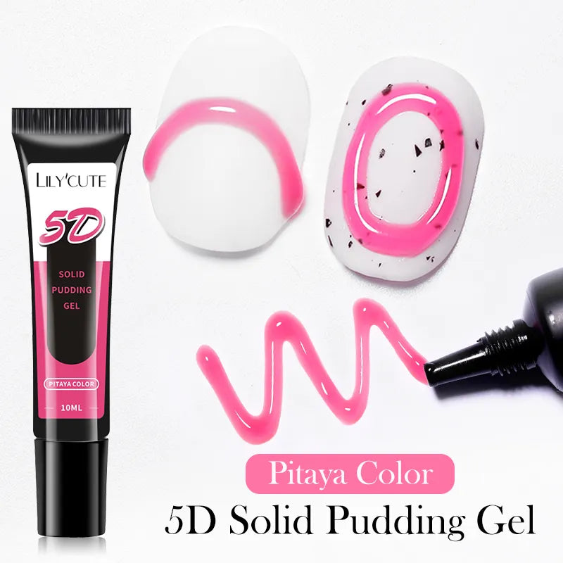 LYCUTE 10ml 5D Solid Pudding Nail Gel Translucent Korean Style Liner Emboss Painting Texture Gel Nail Art Decoration