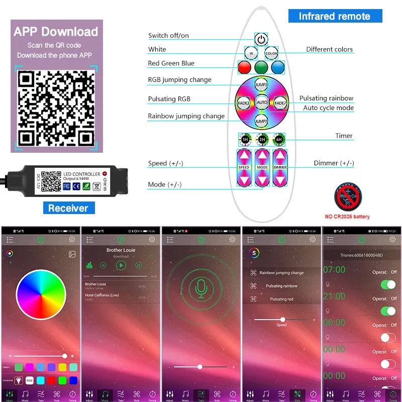 WIFI 5050 RGB Bluetooth Led Strip Lights 1M-30M 5V USB led strip TV BackLight Room Decoration Led Tape Diode Flexible Ribbon