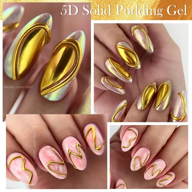 LYCUTE 10ml 5D Solid Pudding Nail Gel Translucent Korean Style Liner Emboss Painting Texture Gel Nail Art Decoration