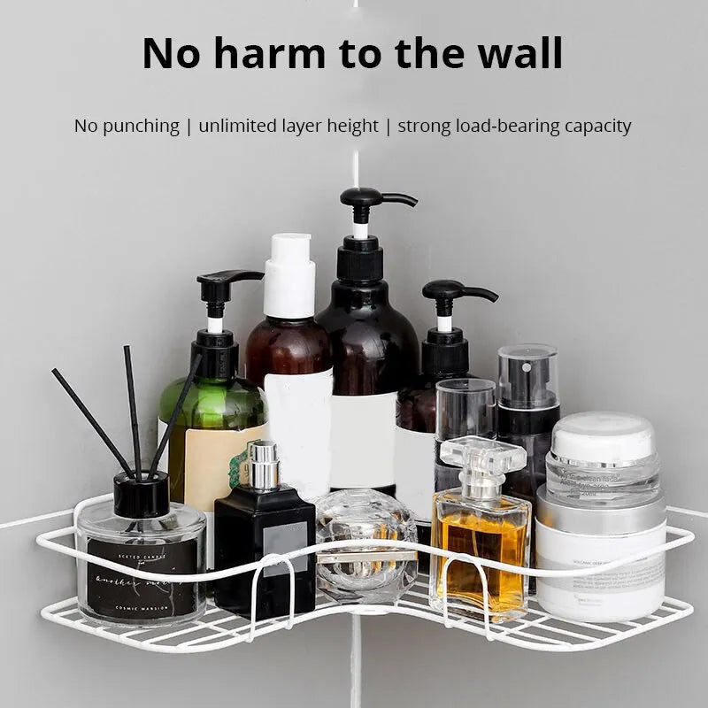 Stainless Steel Triangle Rack For Kitchen Bathroom Storage Rack Thickened Love Corner Rack Storage Rack Durable