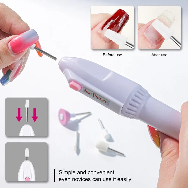 5 In 1 MINI Electric Nail Drill Kit Manicure Pedicure Grinding Polishing Nail Art Sanding File Pen Tools Machine