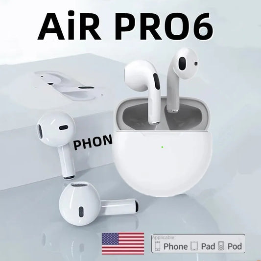 Original Air Pro 6 TWS Wireless Bluetooth Earphones Headphones Mini Earpone Headset For Xiaomi Android Apple iPhone Earbuds