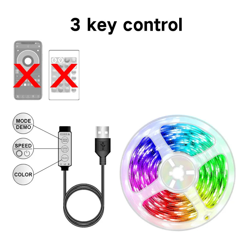 WIFI 5050 RGB Bluetooth Led Strip Lights 1M-30M 5V USB led strip TV BackLight Room Decoration Led Tape Diode Flexible Ribbon