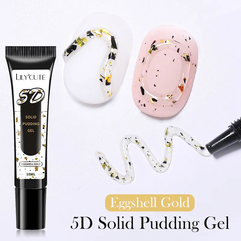 LYCUTE 10ml 5D Solid Pudding Nail Gel Translucent Korean Style Liner Emboss Painting Texture Gel Nail Art Decoration