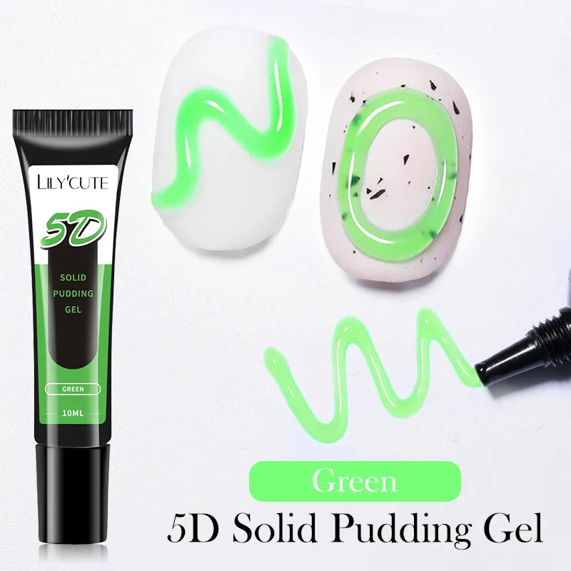 LYCUTE 10ml 5D Solid Pudding Nail Gel Translucent Korean Style Liner Emboss Painting Texture Gel Nail Art Decoration